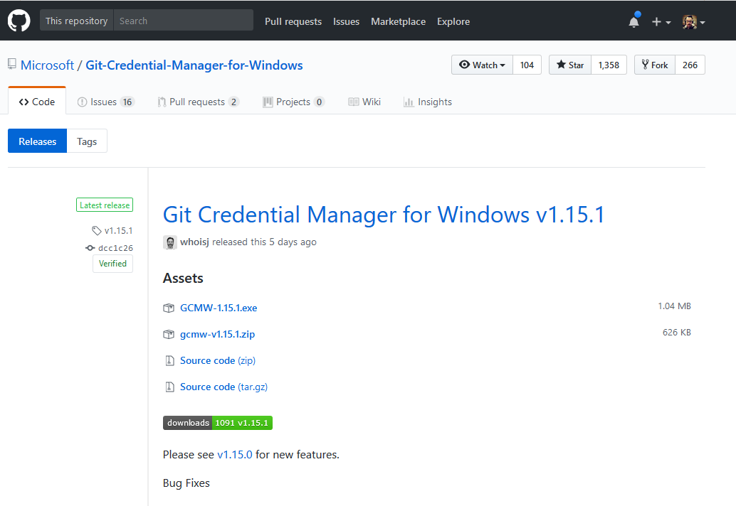 Windows Credential Manager Release Page